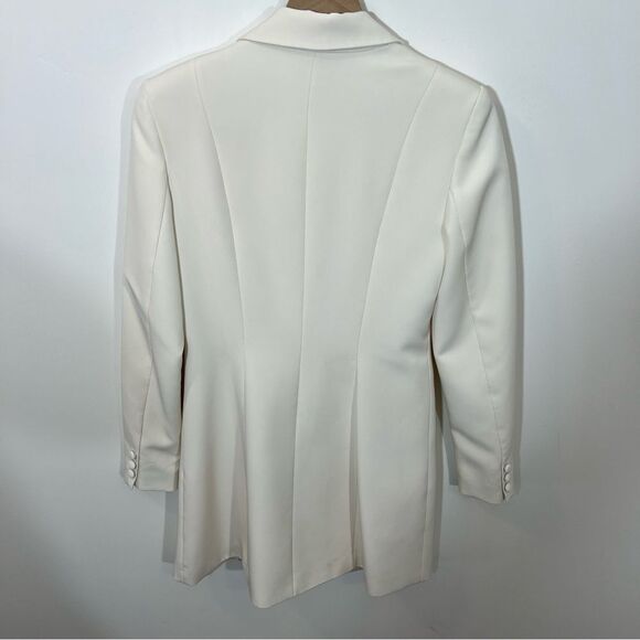 Aidan by Aidan Mattox White Tuxedo Blazer Dress | Size 4 - Picture 9 of 15